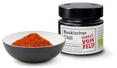 Direkt vom Feld® Baskischer Chili | Das süße Feuer | BIO, gerebelt | 50g inkl. Aromaglas
