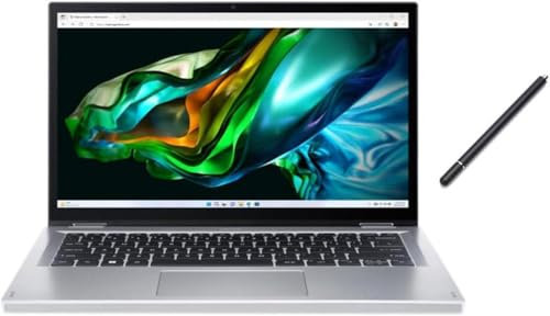 acer Aspire 3 Spin 14 2-in-1 1920 x 1200 Touch Screen Laptop | Intel Core i3-N305 | Intel UHD Graphics | Sleeve | Silver | 8GB RAM | 512GB SSD | Windows 11 S | Bundle with Stylus Pen