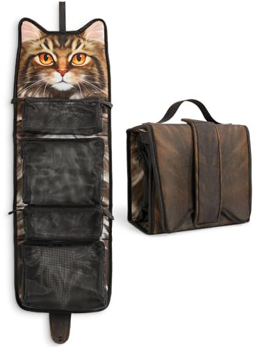 Trousse de Toilette à Suspendre, Pliable Trousses de Toilette Voyage, Sac de Rangement Maquillage Imperméable pour Homme et Femme, Noir