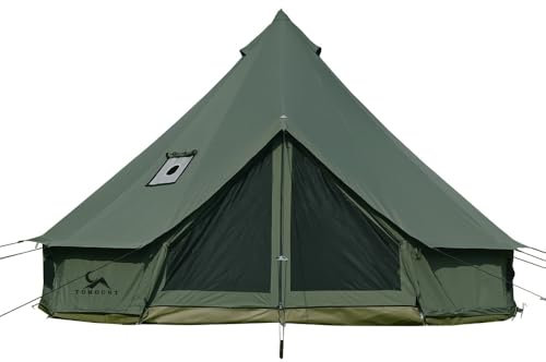 MC TOMOUNT Segeltuchzelt, Glockenzelt, Jurte mit Herd, Reißverschluss, abnehmbarer Boden für Glamping, LKW, Auto, Camping