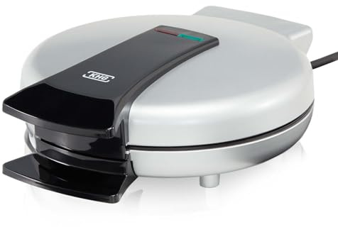 KHG Waffeleisen WM-1000SIS für klassische Herzwaffeln, Antihaft, Kunststoff | für klassische Herzwaffeln, 5 Herzwaffeln 15,5 cm, antihaftbeschichtete Backflächen, 1.000 W, silber anthrazit