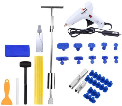 Gbloodst Outils de réparation de bosses sans peinture pour voiture en plastique+acier inoxydable Fournitures automobiles Marteau inverse Marteau Outils