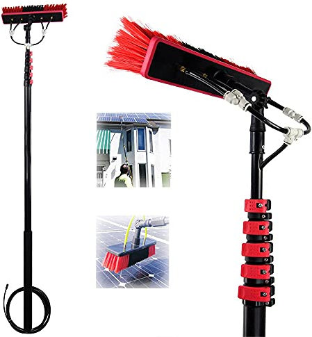 Kit di pulizia per pannelli solari con asta di prolunga da 6 m, ideale per camion, finestre, pareti in vetro, set di lavaggio per pannelli fotovoltaici da 6 m