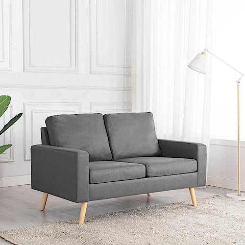 Cozynest Stoffsofa Polstersofa Loungesofa Sitzmöbel Polstermöbel Designsofa Wohnzimmersofa 2-Sitzer-Sofa Hellgrau Stoff