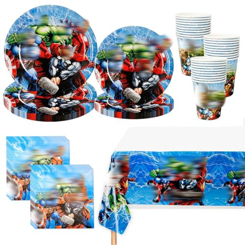 Partygeschirr Geburtstagsdeko, 81 Stück Birthday Decorations Party Deko Geburtstag Deko Teller Pappteller Partygeschirr Kindergeburtstag Tischdecke Rosa Geburtstag Für 20 Personen