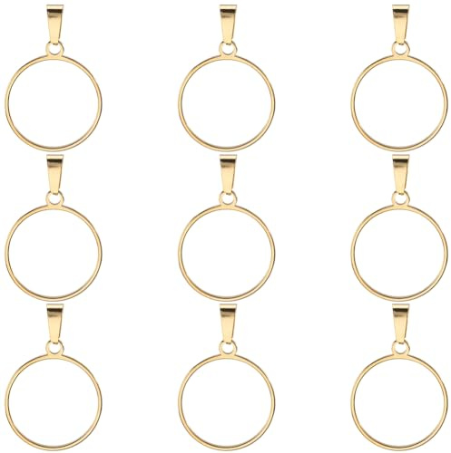 SOFPLATE 1 Box Offene Lünetten Anhänger Runde Rahmen Anhänger 20mm Kreis Gold 304 Edelstahl Offene Lünette Ohrringe Stainless Für Die Schmuckherstellung Charms Armbänder Ohrringe DIY