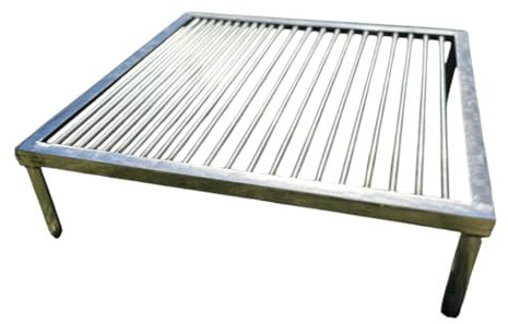 Nic Store BBQ Grille pour barbecue fixe 50 x 50 x 15 cm Tige de 8 mm d'épaisseur Super résistante Design argentin