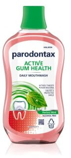 Parodontax, Mouthwash, Active Gum Health, Herbal Mint, Alcohol Free, Pack of 2, 500 ml