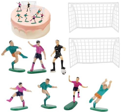 Decorazione per torte da calcio, 9 pezzi, decorazione per torte, calcio, calcio, per gli appassionati di calcio, per feste di compleanno per bambini, eventi sportivi e feste, perfetto per torte