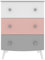 Vicawu Commode Enfant Blanc, Gris ET Rose Ringo, Blanc Mat/Gris/Rose, 68 x 45,3 x 92 cm, Commode Enfant Blanc, Gris et Rose