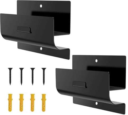 2Pcs Ladder Bracket for Garage Heavy Duty Iron Ladder Hooks Multipurpose Wall Mount Ladders Hanger Sturdy Ladders Storage Holder for Folding Chairs Stroller Wheelchair Bicycle Organization