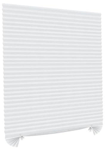 Persianas Autoadhesivas sin Taladro 24 x 59 Pulgadas de Tela no Tejida con Clip Temporal para Ventanas Puertas de Patio Color Blanco