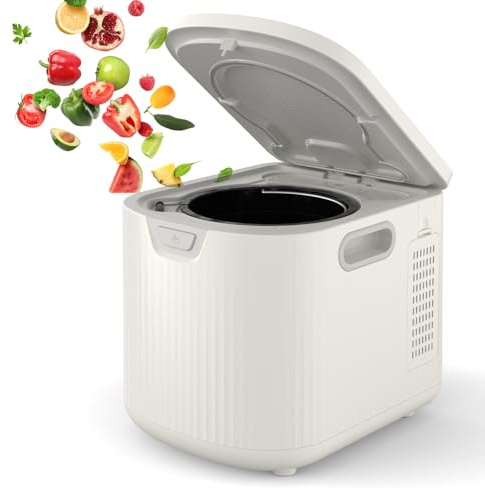 2.5L Electric Composter Countertop, 3 Modes Kitchen Smart Compost Bin with Auto Cleaning, LED Display, Turns Kitchen Waste Into Dry Manure, Low Noise Food Waste Compost Machine