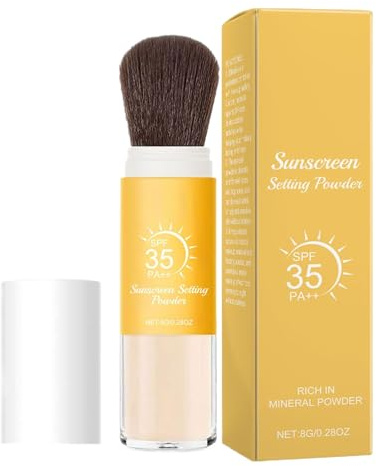 Sucritude Powder Sunscreen for Face,Sunscreen Setting Powder - Translucent Mineral Oil Control Matte Finish Buildable Long-Lasting Cosmetics for Sensitive Oily Skin Scalp Hair Body Under Makeup