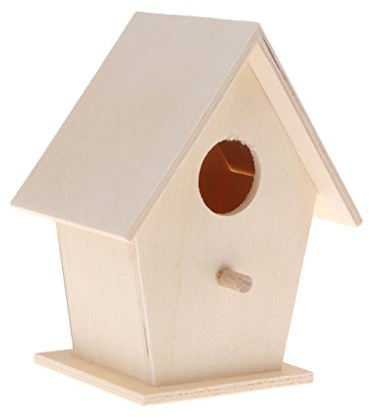 Vogelhaus aus Holz für draußen zum Bemalen von Vogel-Nistkasten, handgefertigtes Vogelhaus mit Sitzstange für kleine Vögel, Gartendekoration, Haustier
