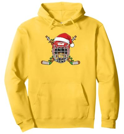 Casco da Hockey su Ghiaccio di Babbo Natale, per Uomini, Ragazzi, Ragazzi e Adolescenti Felpa con Cappuccio