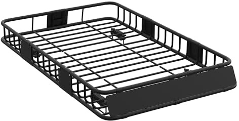 Dachgepäckträger 163 x 99 x 15 cm, Dachkorb Auto aus Stahl bis 136 kg balastbar, Universal Dachträger Dach für SUV und Pick-Up-Trucks für Camping, Grillen, Autoreisen