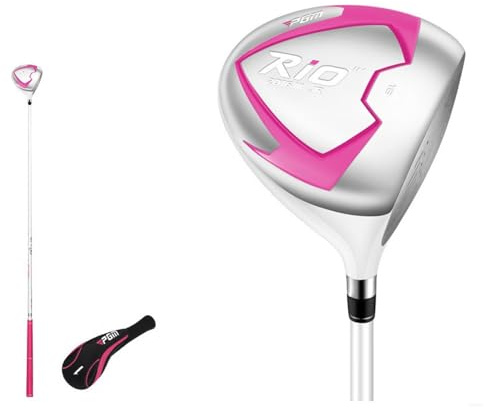 #1 Fairway Wood para niños y niñas con eje de grafito y cubierta para la cabeza, palo de conductor de golf para práctica juvenil, mano derecha, edades de 3 a 12 años (3-5 años, rosa)
