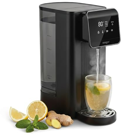 Seeger Heisswasserspender, Heißes Wasser in Sekunden | 8 Temperaturstufen (40-100°C), 2.5 liter, Digitaler Touchscreen, für Babynahrung geeignet, BPA-frei, SGR1150BK