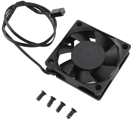 Aramox 60mm Computer Case Fan Pbt 4 Pin Pwm For Quiet Cooling, 3000rpm Dual Ball Bearing Pc Fan Black
