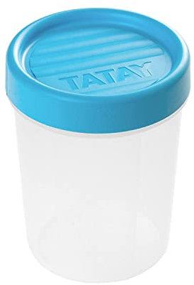 TATAY Food Storage, Airtight, 0.4L of Capacity, Screw Lid, BPA free, Suitable Microwave and Dishwasher, Blue. Measures: 8,5 x 8,5 x 11,1 cm