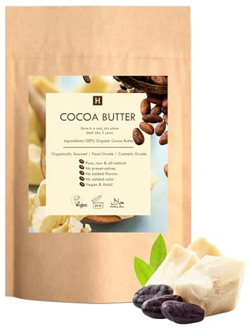 1 Lb Certified Organic Cocoa Butter, Pure, Raw, Unprocessed. Incredible Quality and Scent. Use for Lotion, Cream, Lip Balm, Oil, Stick, or Body Butter. Organically Grown, NON-GMO By SaaQin? by SaaQin