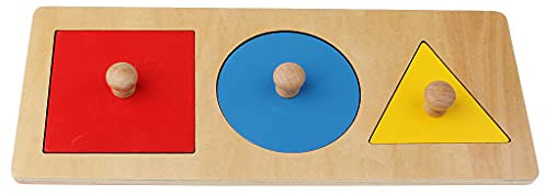 Sharplace Montessori Holzspielzeug Geometrische Körper, Mehrere Form Holz Geometrisches Puzzle Steckpuzzle Board Motor Skills Developmental Toy Lernspielzeug Geschenke für Kinder, Jungen, Mädchen