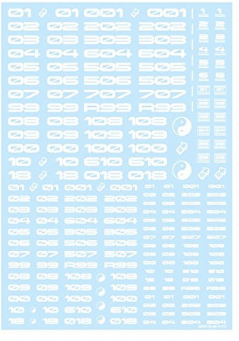 HiQParts TR03 White Numbers Number Model Kit Water Slide Decal