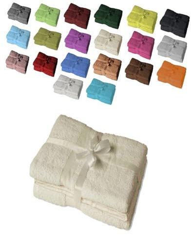 EXKLUSIV HEIMTEXTIL Saunatuch 2er Set 80 x 200 cm Naturweiss