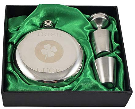 St. Patrick's Day Flachmann - Irish Luck rund 284 ml Geschenkset