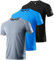 Boyzn 3 Pack Running Shirts for Men, Men's Active Quick Dry Crew Neck Sports T Shirts, Mesh Moisture Wicking T-Shirts for Men, Workout Athletic Gym T-Shirts Tee Tops for Men Black/Gray/Blue-3P02-L