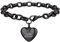 Bandmax 22cm Armband mit Gravur Edelstahl Kette Herz Armband Schwarz Damen Mädchen Armband mit Herz Ankerkette Gliederarmband Kette Schmuck für Weihnachten