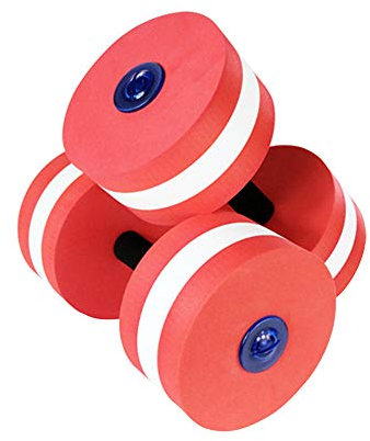 Wankd Aqua Dumbbell, Accessoires Aquagym, Sports aquatiques d'exercice Haltères Aqua Fitness Paire d'exercice à la main bars – Lot de 2 – pour l'eau aérobic, rouge rose.