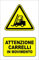 CARTELLO SEGNALETICO - ATTENZIONE CARRELLI IN MOVIMENTO - Con Adesivo in Vinile e Pannello in Forex (ADESIVO + PANNELLO, 20 X 31)