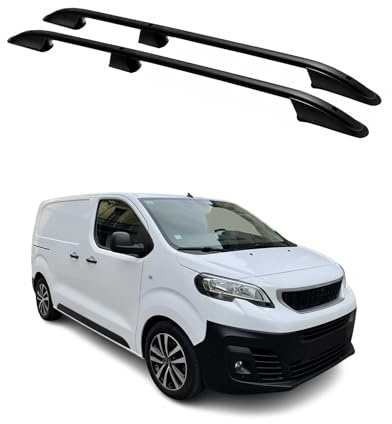 OMAC Dachreling für Peugeot Expert/Traveller 2016-26 L1 Kurzer 2X Schwarz | Aluminium, Dachgepäckträger, fahrzeugspezifisch