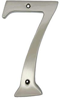 QCAA Numero civico in ottone forgiato, 10,2 cm, 15,2 cm, ottone lucidato o bronzo US10B 1 Pack Opaco NKL (4) -7