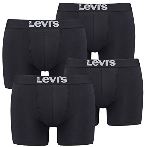 Levi´s Herren Solid Basic Boxershorts im Vorteilspack 2x2 Pack (Black, XL)