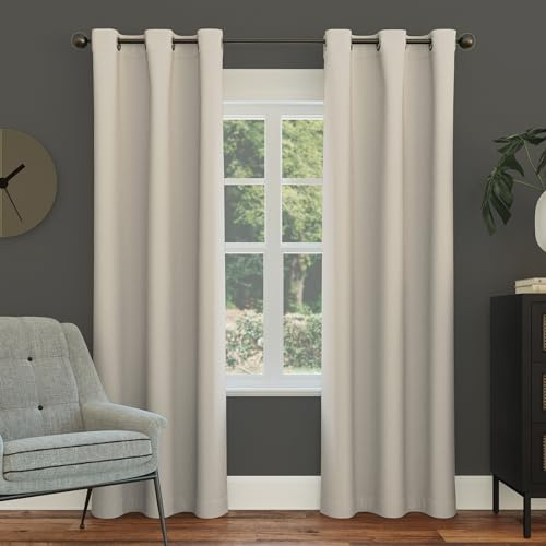 Sun Zero Easton Energy Saving Blackout Grommet Curtain Panel, 40 x 120, Pearl