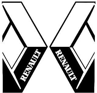 2 Stickers autocollants décor de vitre compatible pour Renault couleur au choix Decal Aufkleber Pegatinas (Gris)