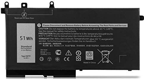 ASKC 11.4V 51Wh 93FTF Laptop Akku für Dell Precision 15 3520 Latitude E5280 E5480 E5580 E5490 E5590 5280 5480 5490 5491 5580 5590 5591 Series 83XPC 083XPC D4CMT 4YFVG