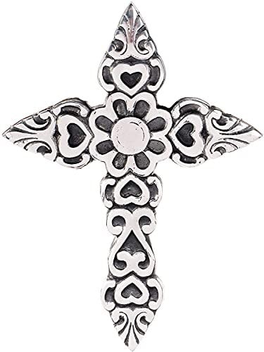 Ardour 24,6 cm antikes silbernes und schwarzes Wandkreuz für Heimdekoration. Metallkreuze zum Aufhängen, dekorative Kreuze für die Wand von Kreuzen, religiöse Heimdekoration