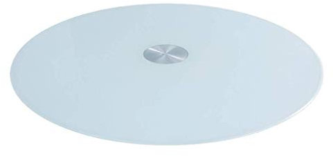 Plato Giratorio Tartas para Servir Bandeja Cristal Pintura del blanco templado bandeja de cristal giratoria, rotación flexible, cojinete de Acero silencioso, fácil de compartir los alimentos