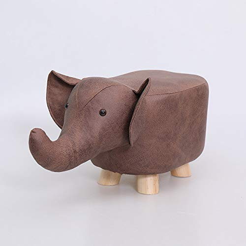 QZWGZ Neue Kinder Zwerg Hocker Kreative Tier Hocker Elefant Dinosaurier Hirsch Kuh Cartoon Sofa Wechselschuh Hocker (brauner Elefant)