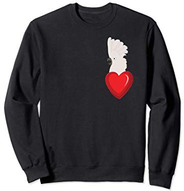 Weißer Regenschirm Kakadu Papageienherz Tasche Sweatshirt