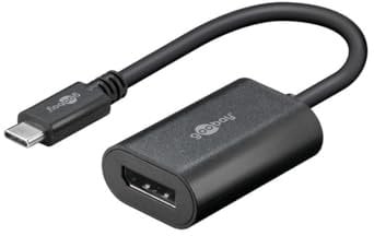 goobay 51773 USB-C auf Displayport Adapter Multiport 4K UHD USB-Hubs PC Monitor Gaming Bildschirm Display Port USB C Verteiler DP Type C Weiß