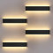 4 Stücke LED Wandleuchte Innen 12W Wandlampe Up Down Wandleuchten Warmweiß 3000K Aluminium Wandbeleuchtung Schwarz
