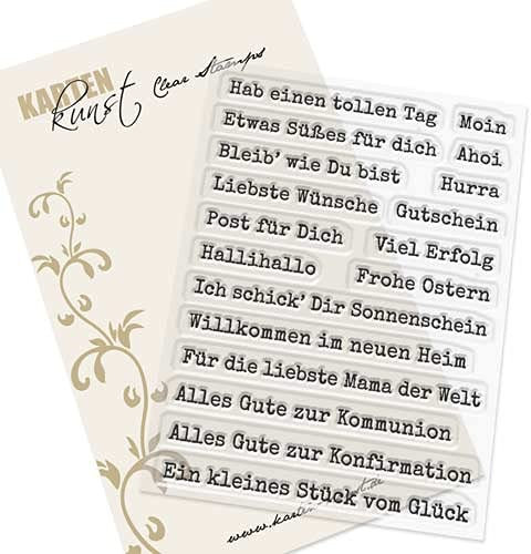 Karten-Kunst Clear Stamp-Set Motiv-Stempel Worte & Sprüche deutsch Schreibmaschine 3