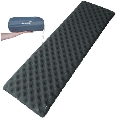 Skandika Isomatte Elite und Exclusive Air | Aufblasbare Isomatte, Single/Double, Campingbett, Mapingmatratze (grau (Einzel; 7,5 cm))