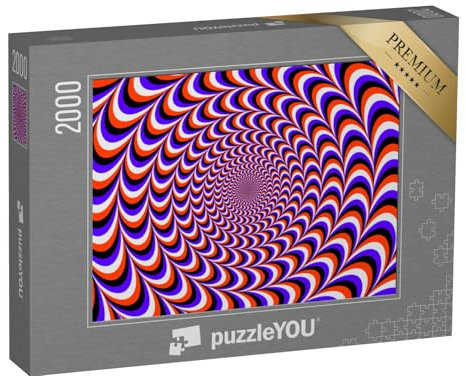 puzzleYOU: Puzzle 2000 Teile „Optische Täuschung: Blau-rote Bewegungsillusion“