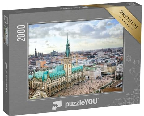 puzzleYOU: Puzzle 2000 Teile „Beeindruckendes Rathaus von Hamburg, Deutschland“ – aus der Puzzle-Kollektion Hamburg, Deutsche Städte